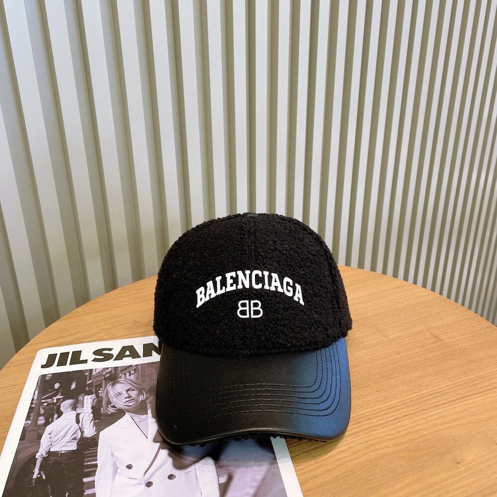 Balenciaga Teddy  Leather Baseball Cap in Black - Picture 7 of 9